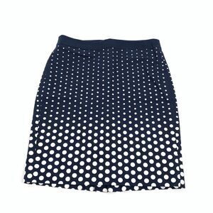 Tommy Hilfiger Polka Dot Illusion Pencil Skirt Size 0 Womens Navy Blue White XS